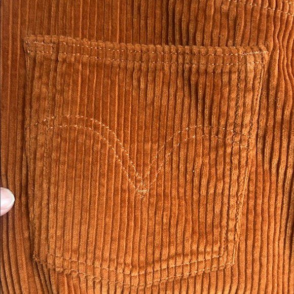 Levi’s Ribcage Wide Leg Orange Corduroy Pants Size 31 - Picture 10 of 14